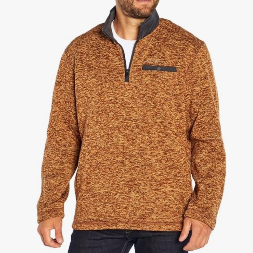 Eddie Bauer NWT‎ 1/4 Zip Fleece Pullover Men's Size Small Rust Heather